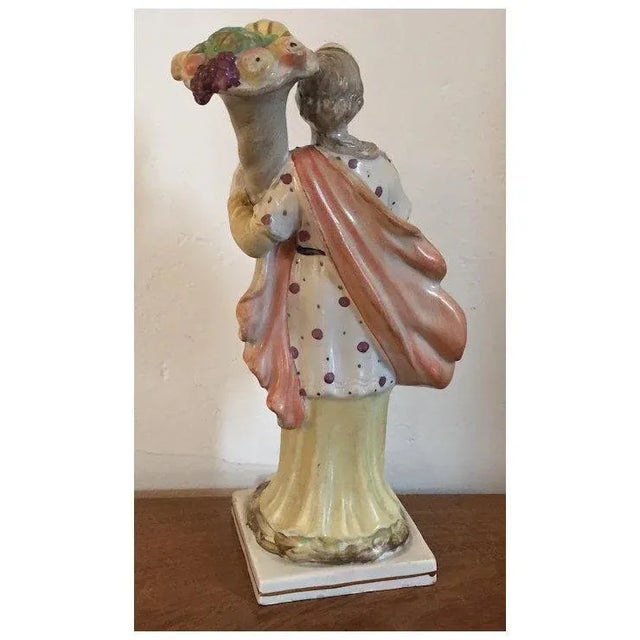 Ceramic Large Antique Early 19th Century English Regency Pearlware Staffordshire Classical Figure of Ceres Roman Goddess of Agriculture For Sale - Image 7 of 11