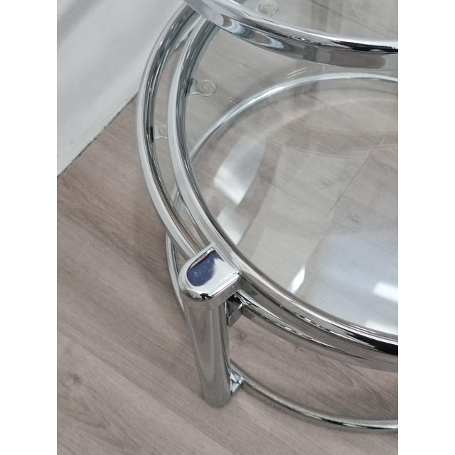 Silver Side Table with Swivel Tops, 1980s For Sale - Image 8 of 9