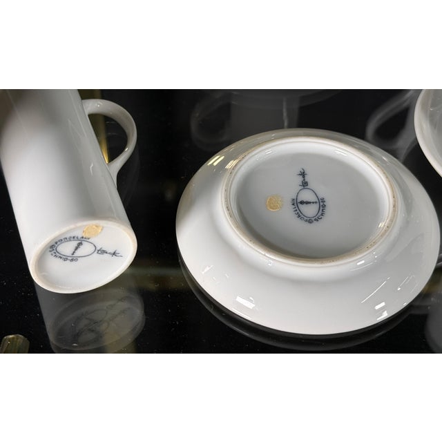 LaGardo Tackett for Schmid Porcelain Demitasse Espresso Cups and Saucers, 1960s - Set of 6 For Sale In Providence - Image 6 of 7