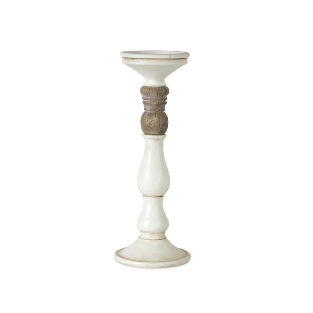 Add timeless charm to your home with our Rustic Ivory Candle Holder Set with Wood Accent. This collection of three candle...