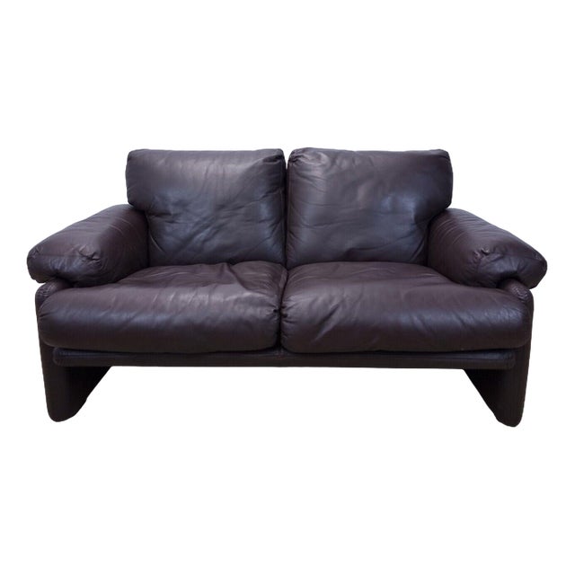 Vintage Leather Coronado Two-Seater Couch from B&B Italia For Sale