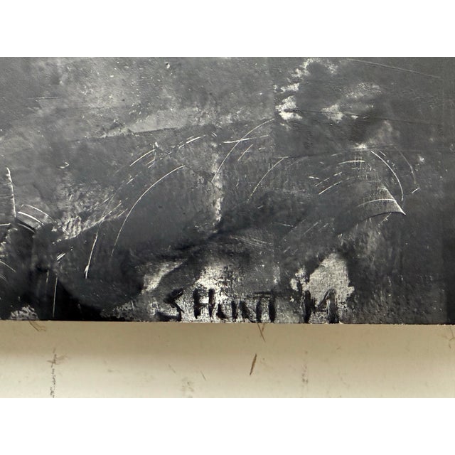 Shunt M. Techno Apocalypse Black/White Painting, Signed For Sale - Image 11 of 12