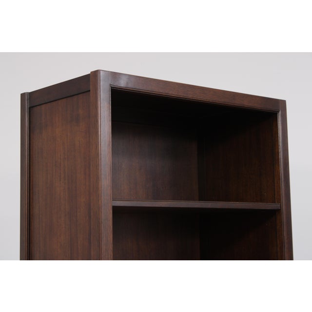 Pair Knob Creek Walnut Mahogany Open Bookcase For Sale - Image 9 of 16