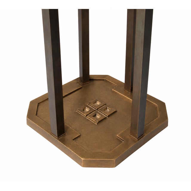Peter Ghyczy Vintage Side Table in Glass and Bronze by Peter Ghyczy, 1970s For Sale - Image 4 of 5