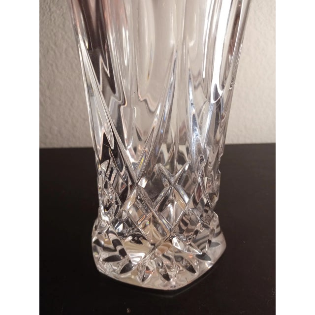 Contemporary Capri Crystal Italy Clear Crystal Vase For Sale - Image 3 of 10