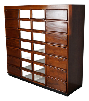 Large Vintage Dutch Hardwood Haberdashery Shop Cabinet, 1930s