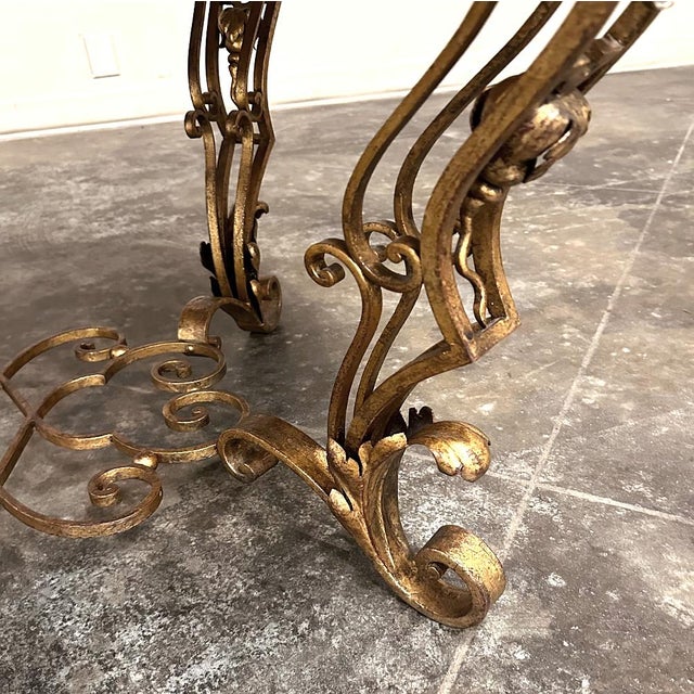 Italian Gilt Iron Régence Style Oval Marble Top Coffee Table For Sale - Image 16 of 17