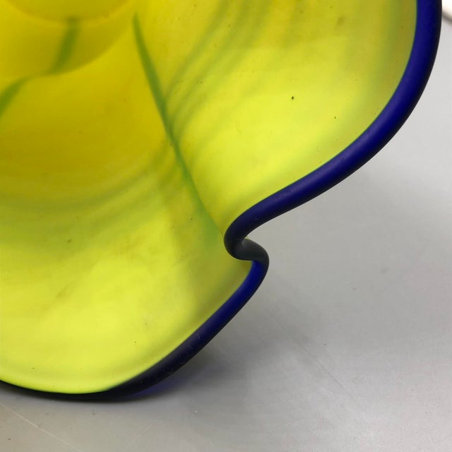 Large Ginko Handkerchief Glass Vase from Eisch, Germany, 31 cm, Handblown & Signed For Sale - Image 6 of 18