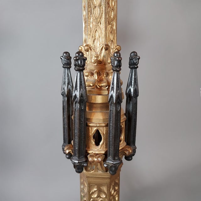 Early 20th Century Early 20th Century Pair of Gothic Cathedral Table Lamps For Sale - Image 5 of 6