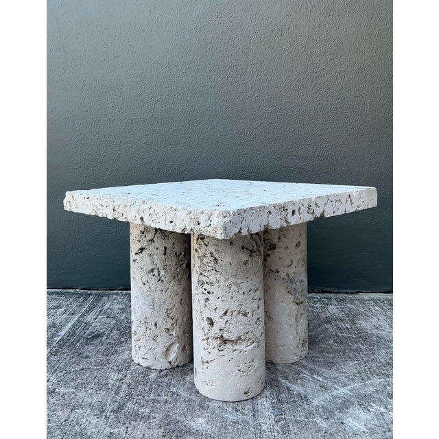 Vintage Coquina Stone Side Table For Sale - Image 11 of 12