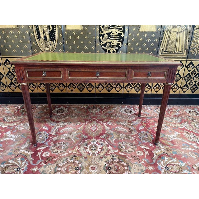 Brown Louis Xvi Style Flat Desk For Sale - Image 8 of 8