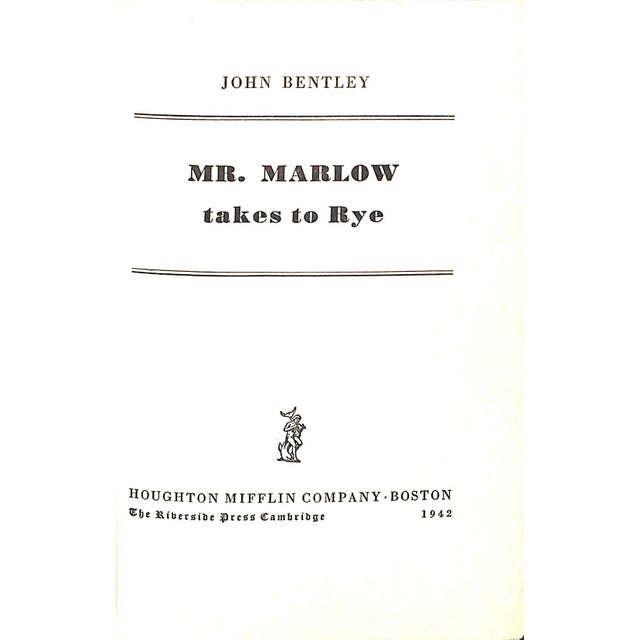 Traditional "Mr. Marlow Takes to Rye" 1942 Bentley, John For Sale - Image 3 of 4