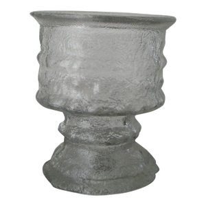 Le Smith Ice Reversible Art Glass Votive & Taper Candle Holder