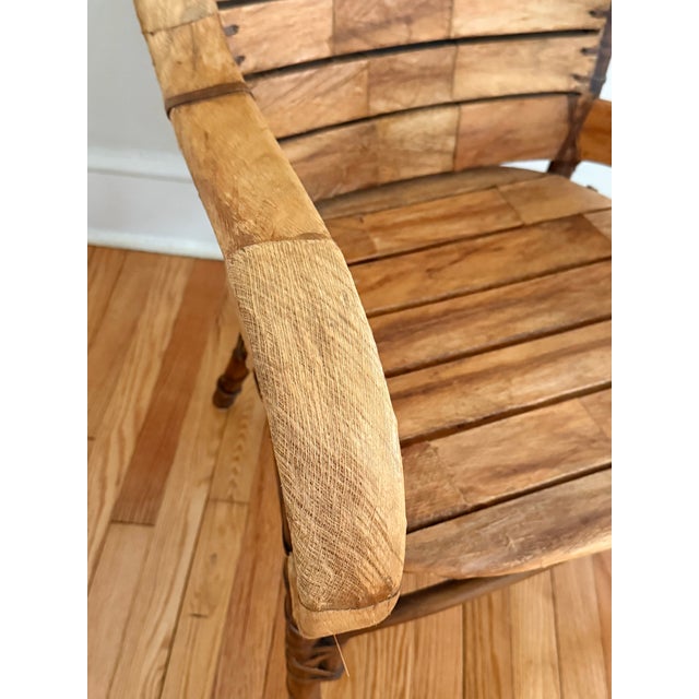 Midcentury Folk Art Southwestern Chair With Leather and Bentwood, Circa 1960s For Sale - Image 10 of 15