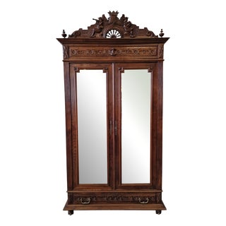 Antique French Wardrobe in Oak For Sale