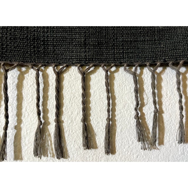 Cream Mid-Century Filipino Handwoven Modernist Graphic Tapestry Wall Hanging For Sale - Image 8 of 8