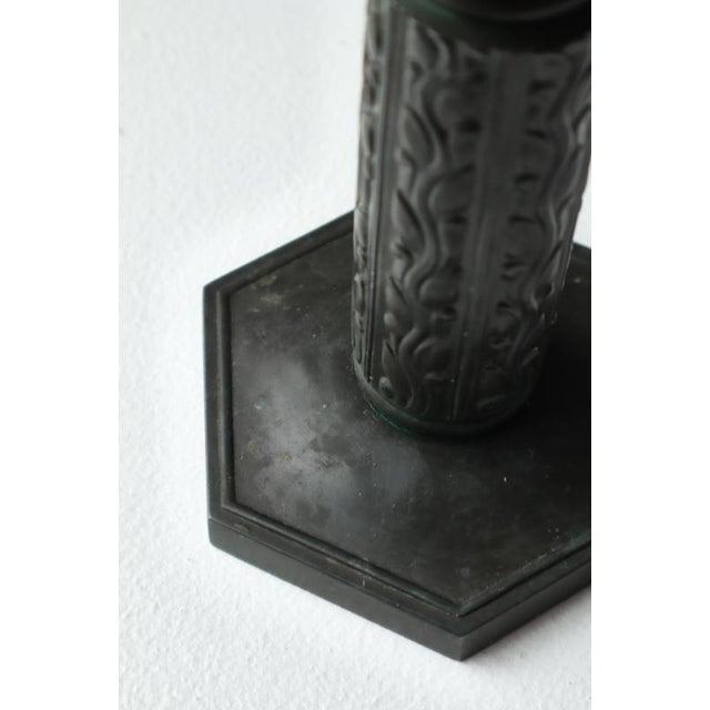 Art Deco Candlesticks in Patinated Disko Metal from Just Andersen, Denmark, 1930s, Set of 2 For Sale - Image 9 of 14