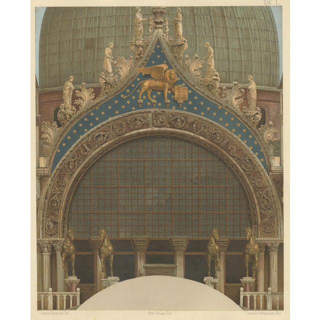 Ongania, Illustration of the Main Portal of the Basilica of San Marco, 1881, Print For Sale