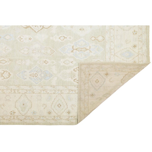 Transitional Contemporary Transitional Oushak Style Area Rug - Neutral Pastel Turkish Design For Sale - Image 3 of 11