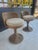 Wood Pair Rattan Wicker Swivel Vanity Stools For Sale - Image 7 of 9