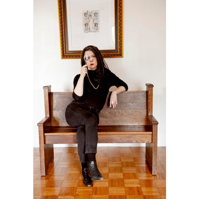 Early 20th Century Gothic Revival Oak Pew For Sale - Image 17 of 17