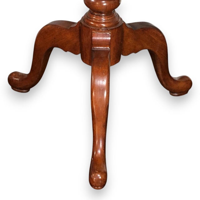 1930s Vintage Style Tilt Top Breakfast / Tea Table - All Mahogany Carved Base For Sale - Image 4 of 12