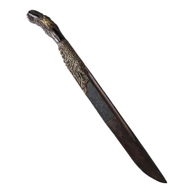 18th or 19th Century Mughal Piha Kaetta Dagger From Island of Sri Lanka For Sale