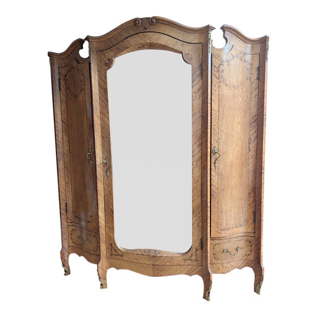 1882 Italian Ashwood Triple Armoire For Sale