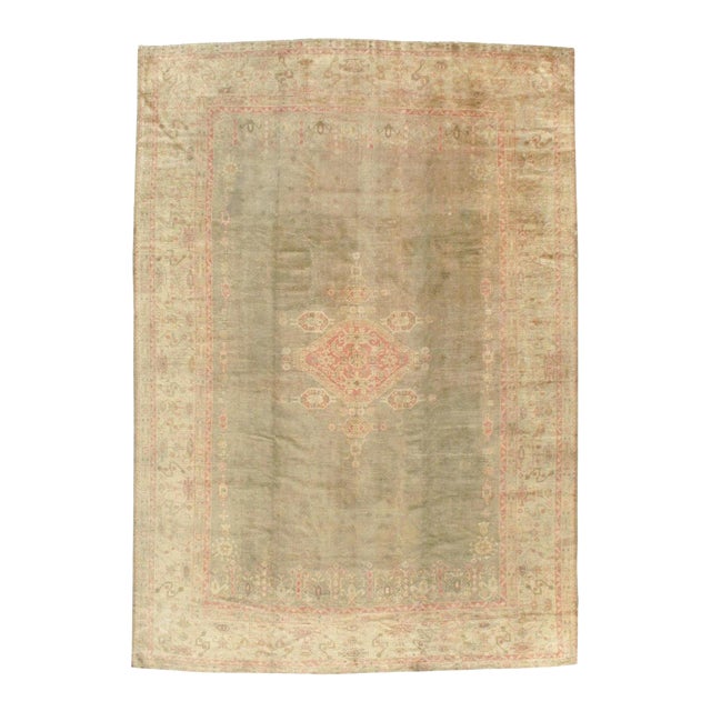 Galerie Shabab Collection Early 20th Century Turkish Oushak Room Size Carpet For Sale