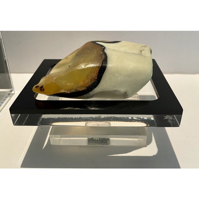 Mid 20th Century Lucite Tissue Box and Soap Stand Polished Black and Clear - Set of 2 For Sale - Image 9 of 12