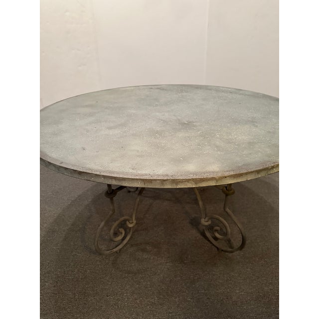 Large Round Zinc & Iron Dining Table | Chairish
