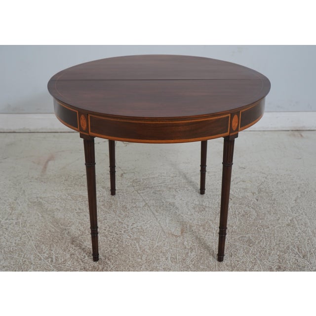 Antique Sheraton Bench Made Inlaid Mahogany Games Table For Sale - Image 4 of 12