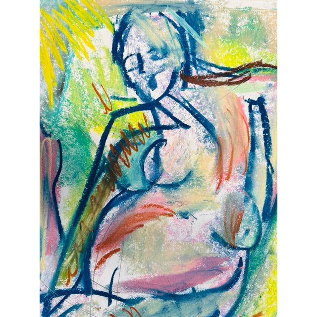 Abstract Nude in Abstract, Pastel Drawing on Paper by Erik Sulander For Sale - Image 3 of 3
