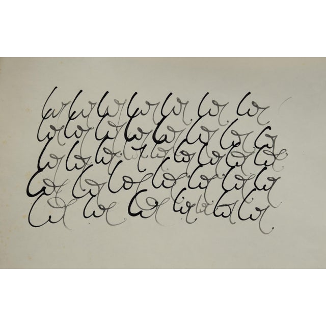 Black Sabine Ebel, Script Forms, Ciphers, 1960s, Ink on Cardboard For Sale - Image 8 of 8