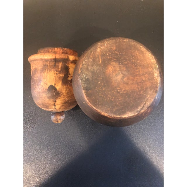 Folk Art Vintage Burl Wood Vessel For Sale - Image 3 of 5