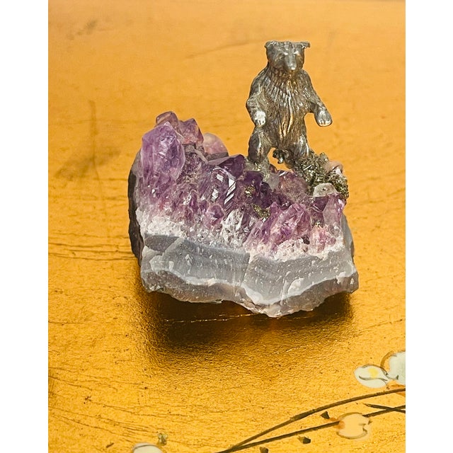 1970s Set of Two Amethyst Pewter Figurines Canadian Collection For Sale - Image 4 of 6