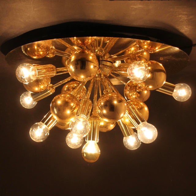 Mid-Century Modern German Atomic Ceiling Lamp in Brass by Dorothee Becker for Cosack, 1970s For Sale - Image 18 of 18