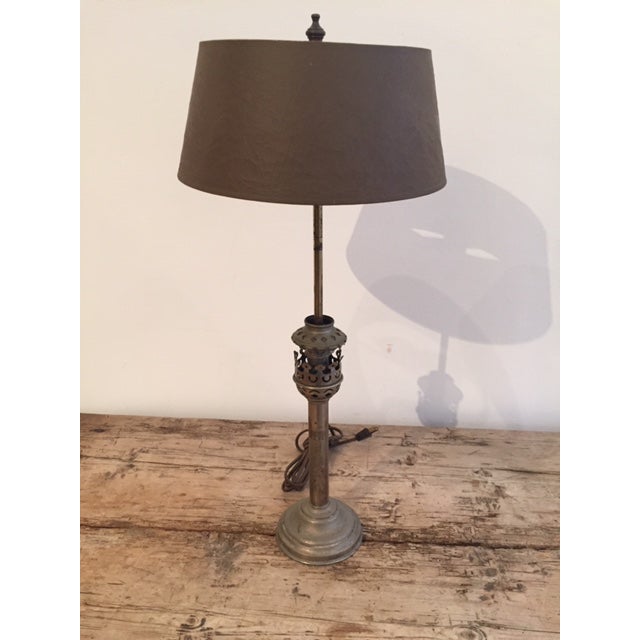 Antique Slim Tole Table Lamp With Shade Chairish