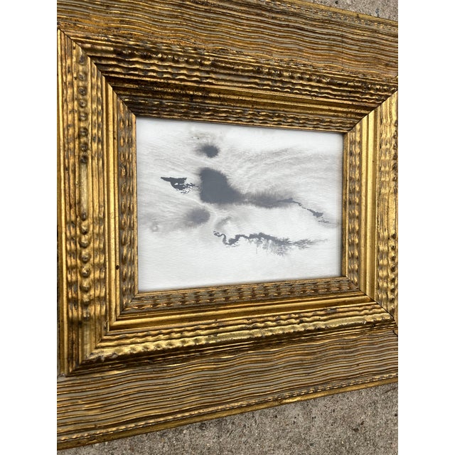 Original 5 x 7 ink paintingt on heavy paper unsigned Overall size with very heavy new old stock frame is 12.5 x 14.5