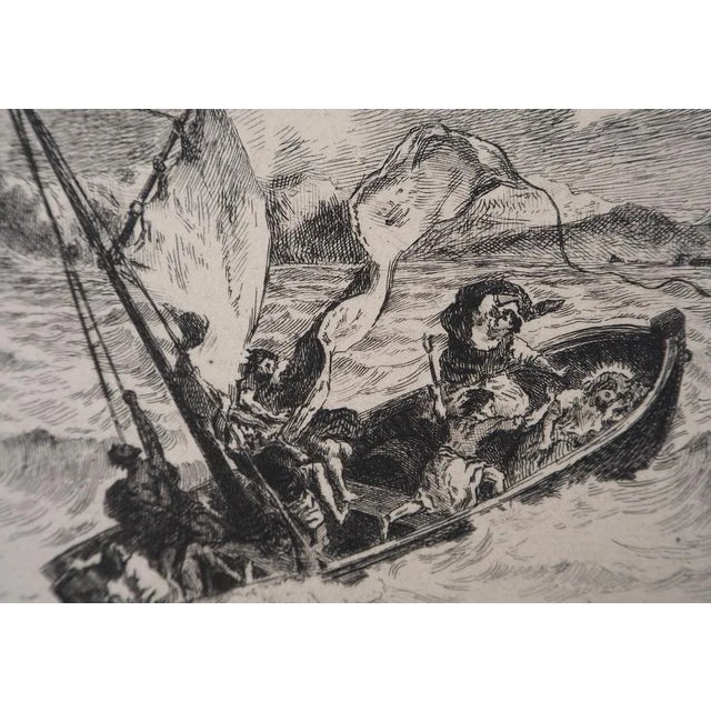Modern After Eugène Delacroix, Jesus on the Lake of Gennesaret, Engraving, 1873 For Sale - Image 3 of 6