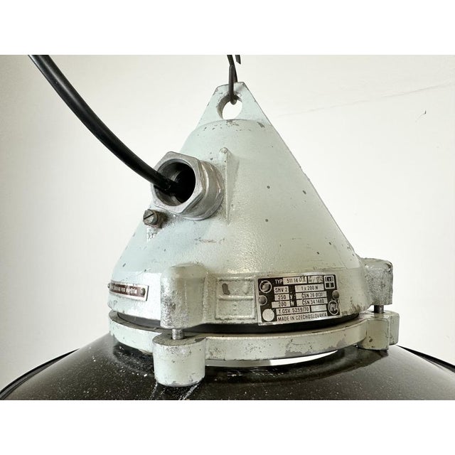 Grey Cast Aluminium Explosion Proof Lamp with Enameled Shade from Elektrosvit, 1970s For Sale - Image 13 of 18