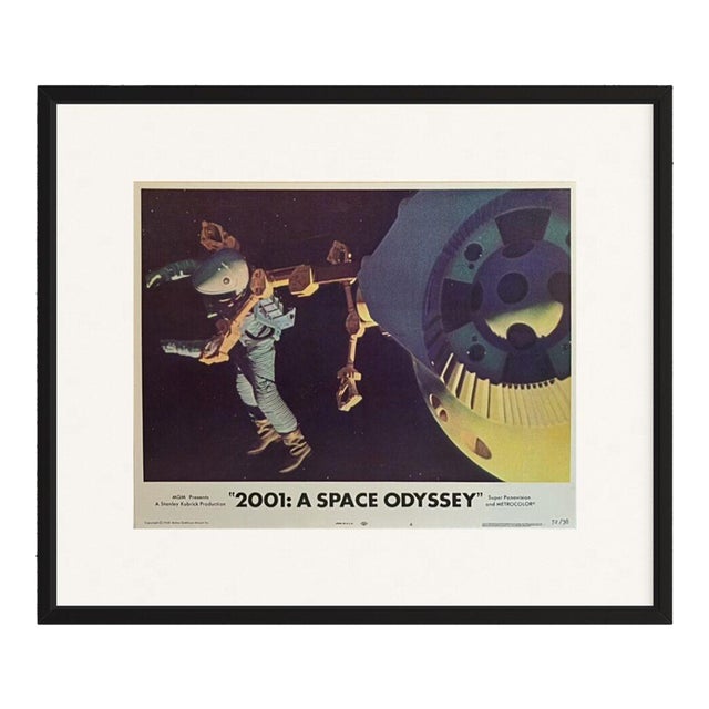 '2001: A Space Odyssey' 1968 Original Vintage Lobby Card Framed in Black For Sale