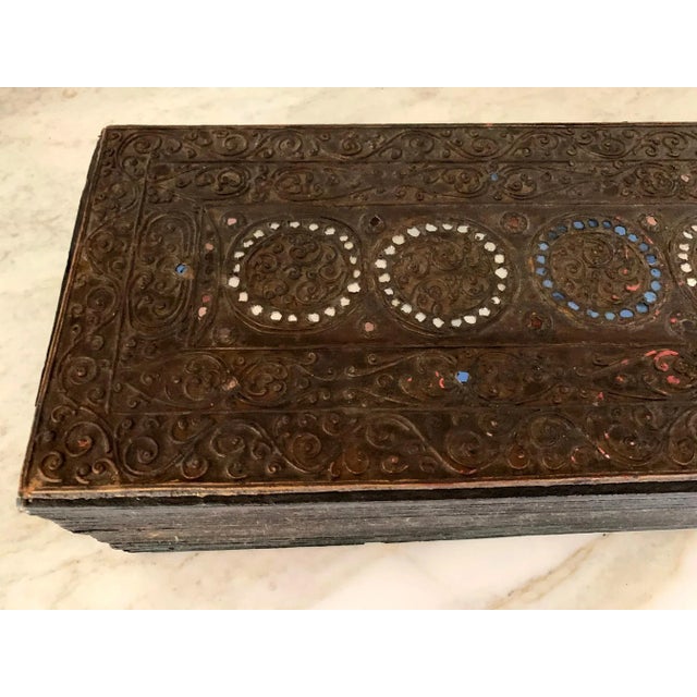 Burmese Buddhism Scripture with Lacquer Covers For Sale - Image 4 of 10