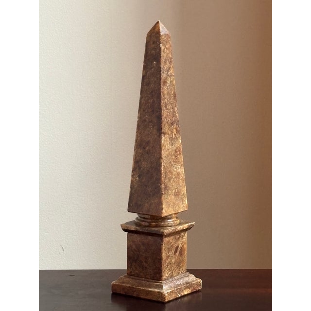 Stone Italian Neoclassical Alabaster Obelisk For Sale - Image 7 of 18