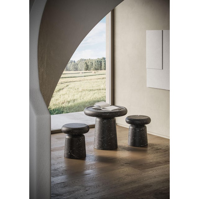 Side Table in Black Marquinia marble Size: ⌀ 58 x 55 cm. - 22.8 x 21.7 in. Commercial name: Nissa Coffee Table in Black...