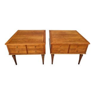 Mid-Century Modern Contemporary Wood Side Tables American of Martinsville - a Pair For Sale