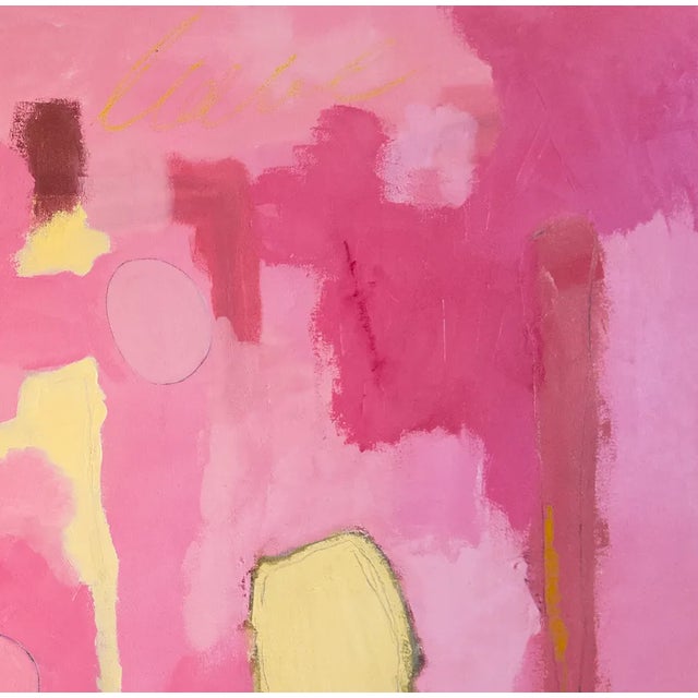 2020s Play #9 Contemporary Original Abstract Pink Oil Painting For Sale - Image 5 of 5