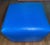 Animal Skin Custom A. Rudin Blue Leather Minimalist Cube Ottoman For Sale - Image 7 of 7