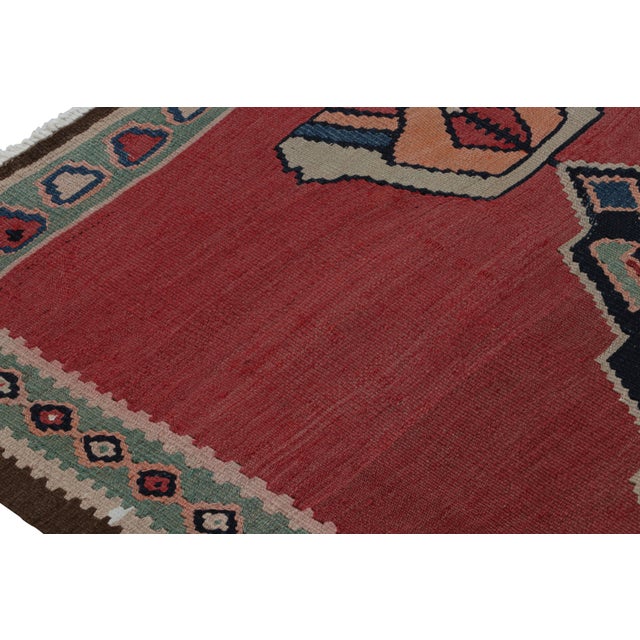 1950s 1950s Vintage Afghani Tribal Kilim Rug With Open Field and Medallions From Rug & Kilim For Sale - Image 5 of 7