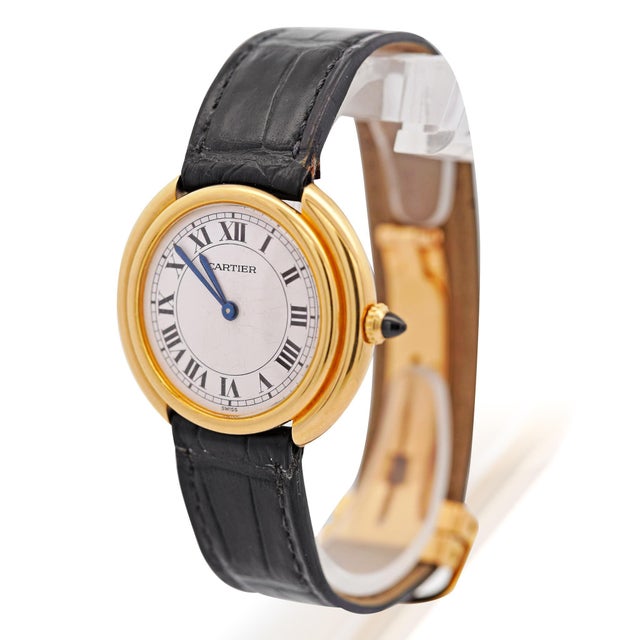 Cartier 1970s Cartier Vendôme 33mm 78091 18k Gold Automatic Watch For Sale - Image 4 of 13